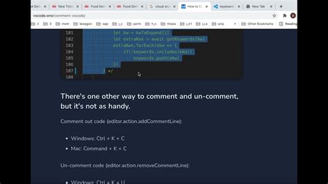 uncomment multiple lines vscode